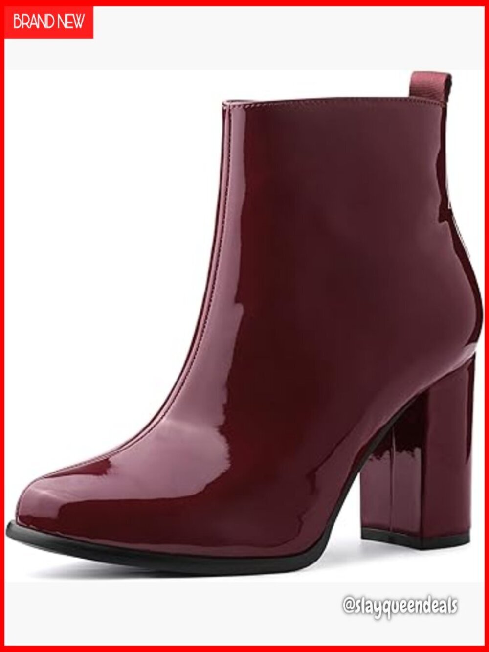 Women's Chunky Heel Ankle Boots with Side Zipper, Round Toe